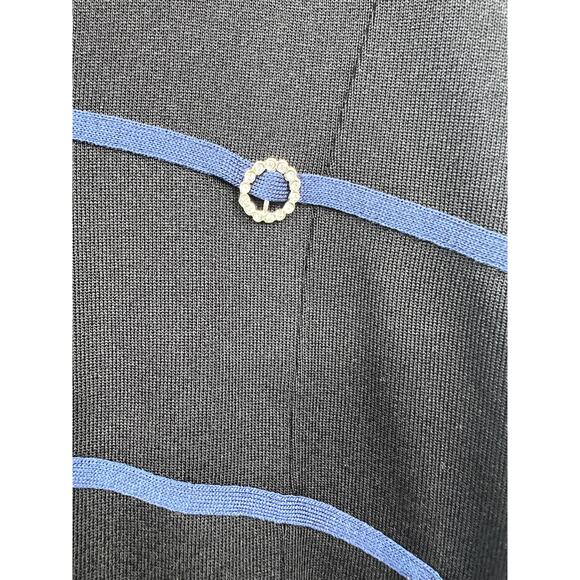 Exclusively Misook Black‎ Blue Knit Long Sleeve Blazer Jacket Size XS - Picture 2 of 7